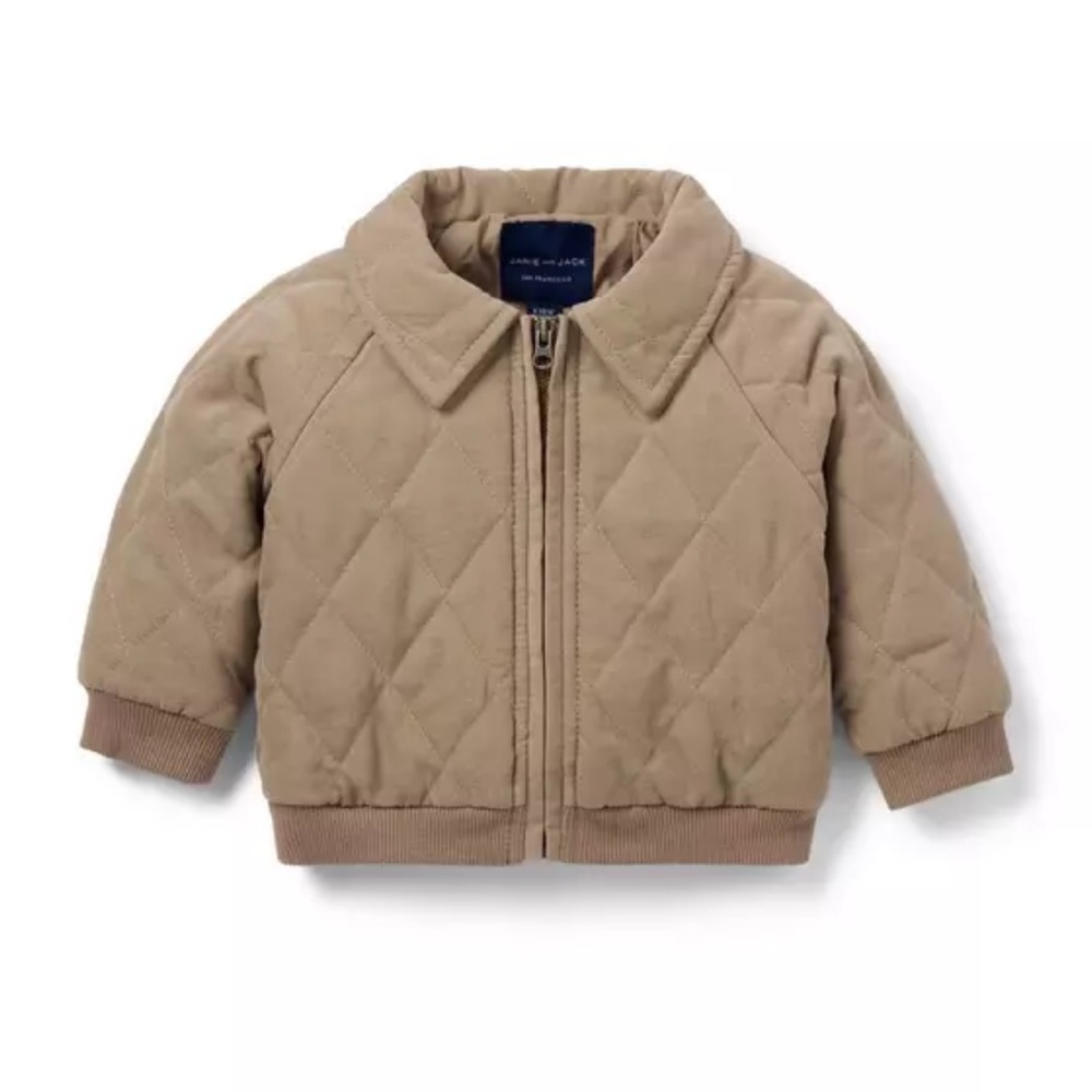 Janie and Jack Tan Quilted Jacket